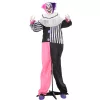 Animált horrorbohóc halloween dekoráció 173 cm magas mozgással, vörös szemekkel és nevetéssel