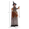 Animált boszorkány halloween dekoráció 183 cm magas világító varázsitalos üveggel, mozgással és hanggal