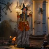 Animált boszorkány halloween dekoráció 183 cm magas világító varázsitalos üveggel, mozgással és hanggal
