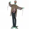 Animált zombi halloween dekoráció 170 cm magas mozgó halloween figura, világító szemekkel és hanghatásokkal