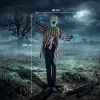 Animált zombi halloween dekoráció 170 cm magas mozgó halloween figura, világító szemekkel és hanghatásokkal