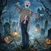 Animált zombi halloween dekoráció 170 cm magas mozgó halloween figura, világító szemekkel és hanghatásokkal