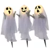 Világító három szellemes halloween dekoráció 60 cm magas melegfehér fénnyel