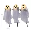 Világító három szellemes halloween dekoráció 60 cm magas melegfehér fénnyel
