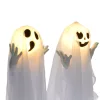 Világító három szellemes halloween dekoráció 60 cm magas melegfehér fénnyel