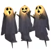 Világító három szellemes halloween dekoráció 60 cm magas melegfehér fénnyel