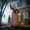 Animált boszorkány halloween dekoráció 150 cm magas mozgó figura mozgó fejjel és karokkal, világító szemekkel