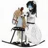 Animált halloween dekoráció hintalovon ülő kislány világító szemekkel és hanghatásokkal, 72 cm