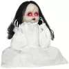Animált felugró horror baba halloween dekoráció 60 cm magas figura vörös szemekkel és hanghatással