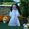 Animált felugró horror baba halloween dekoráció 60 cm magas figura vörös szemekkel és hanghatással