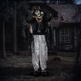   Animált szellem halloween dekoráció 178 cm magas mozgással, vörös LED szemekkel és hanghatásokkal