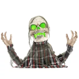   Animált földből előbújó csontváz halloween dekoráció 70 cm magas mozgással, világítással és hanghatással