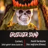  Animált tökfejű csontváz halloween dekoráció 173 cm magas mozgó figura, felugró fejjel, világítással és hanghatásokkal