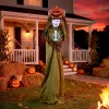  Animált tökfejű csontváz halloween dekoráció 173 cm magas mozgó figura, felugró fejjel, világítással és hanghatásokkal