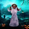 Animált horror baba halloween dekoráció 76 cm magas mozgással, vörös szemekkel és hanghatással
