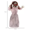 Animált horror baba halloween dekoráció 76 cm magas mozgással, vörös szemekkel és hanghatással