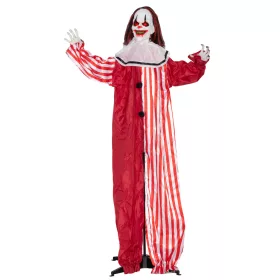   Animált bohóc halloween dekoráció 165 cm magas mozgó testtel, világító szemekkel és hanghatásokkal