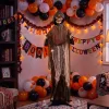 Animált láncra vert kaszás halloween dekoráció 170 cm magas mozgó fejjel és kezekkel, világító szemekkel