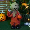 Animált madárijesztő halloween dekoráció 77 cm magas mozgással, vörös szemekkel és hanghatásokkal