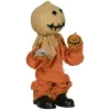 Animált madárijesztő halloween dekoráció 77 cm magas mozgással, vörös szemekkel és hanghatásokkal