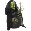 Animált boszorkány halloween asztali dekoráció 47 cm magas mozgó kezekkel, világítással és hanghatásokkal