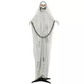   Animált kaszás csontváz halloween dekoráció 183 cm magas, mozgással, világító szemekkel és hanghatásokkal