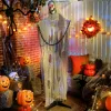 Animált kaszás csontváz halloween dekoráció 183 cm magas, mozgással, világító szemekkel és hanghatásokkal
