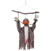 Animált függő zombi halloween dekoráció 110 cm magas világító szemekkel, sikolyokkal és lánccsörgéssel