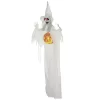 Animált szellem halloween dekoráció 183 cm magas világító tökkel, vörös szemekkel és hanghatásokkal