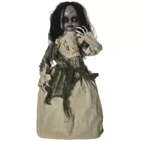   Animált szellem baba halloween dekoráció 83 cm magas mozgásérzékelővel, vörös szemekkel és hanghatással