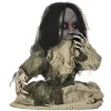 Animált szellem baba halloween dekoráció 83 cm magas mozgásérzékelővel, vörös szemekkel és hanghatással