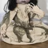 Animált szellem baba halloween dekoráció 83 cm magas mozgásérzékelővel, vörös szemekkel és hanghatással