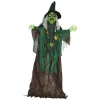 Animált boszorkány halloween dekoráció 183 cm magas mozgó figura világító szívvel, mozgással és hanghatásokkal