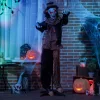 Animált horror bohóc halloween dekoráció 170 cm magas mozgásérzékelővel, vörös szemekkel és hanghatásokkal