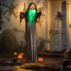 Animált szörny halloween dekoráció 183 cm magas mozgással, vörös szemekkel és zölden világító szájjal