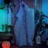 Animált szellemmenyasszony halloween dekoráció 178 cm magas mozgásérzékelővel, vörös szemekkel és sikolyokkal