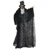 Animált szellem vőlegény halloween dekoráció 189 cm magas mozgásérzékelővel, vörös szemekkel és hanghatással