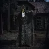 Animált szellem vőlegény halloween dekoráció 189 cm magas mozgásérzékelővel, vörös szemekkel és hanghatással