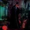 Animált szellem vőlegény halloween dekoráció 189 cm magas mozgásérzékelővel, vörös szemekkel és hanghatással