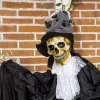 Animált szellem vőlegény halloween dekoráció 189 cm magas mozgásérzékelővel, vörös szemekkel és hanghatással