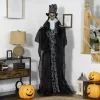 Animált szellem vőlegény halloween dekoráció 189 cm magas mozgásérzékelővel, vörös szemekkel és hanghatással