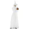 Világító tökös boszorkány halloween dekoráció 189 cm magas mozgó figura vörös és kék LED fényekkel