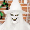Világító tökös boszorkány halloween dekoráció 189 cm magas mozgó figura vörös és kék LED fényekkel