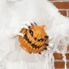 Világító tökös boszorkány halloween dekoráció 189 cm magas mozgó figura vörös és kék LED fényekkel