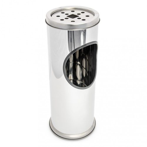 Outdoor trash can stainless steel pedestal ashtray 37 cm inox outdoor ashtray with waste bin