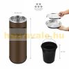 Outdoor trash can 8 liter bin with ashtray steel ashtray in brown color