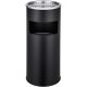 Outdoor trash can 12 liter bin with ashtray steel ashtray in black color