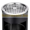 Outdoor trash can 12 liter bin with ashtray steel ashtray in black color