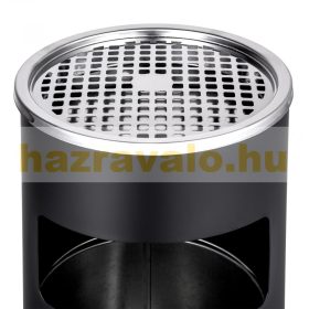   Kültéri szemetes 12 literes kuka hamutartóval acél hamutartó fekete színben