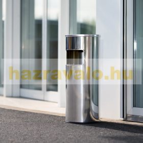   Kültéri szemetes 12 literes kuka hamutartóval acél hamutartó krómozott